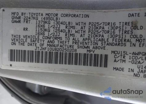 2002 Lexus Rx 300 z USA, uszkodzony, nr VIN JTJHF10U820250208